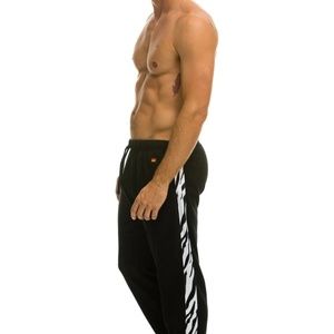 AVIATOR NATION ZEBRA STRIPE SWEATPANTS - BLACK // ZEBRA